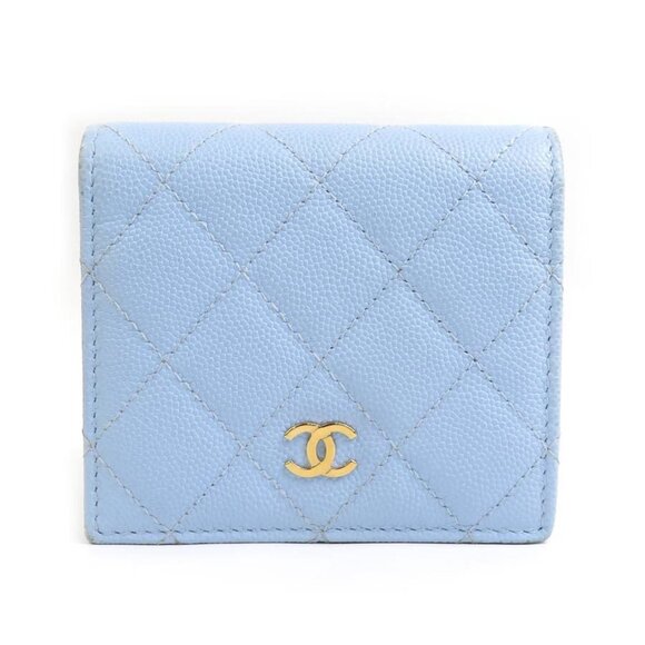 CHANEL Blue Caviar Leather Wallet - Picture 1 of 5